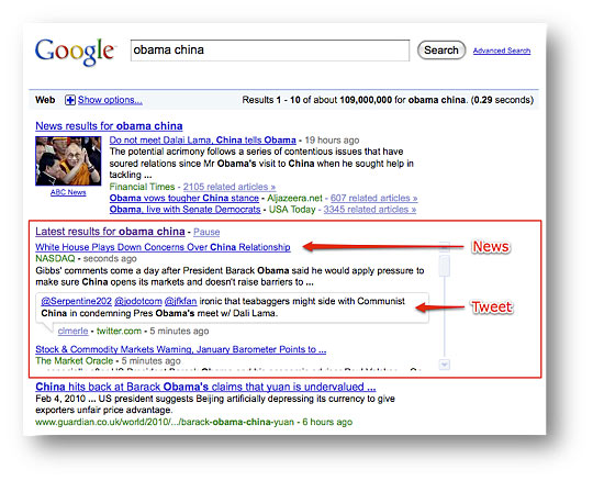 Google Real-time Search